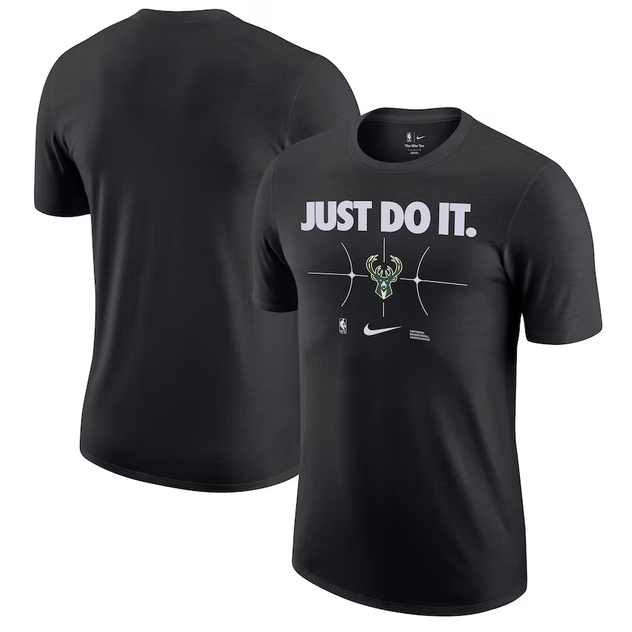 Men 2024 NBA Milwaukee Bucks black style 3 Tshirts